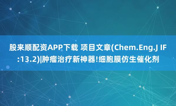 股来顺配资APP下载 项目文章(Chem.Eng.J IF:13.2)|肿瘤治疗新神器!细胞膜仿生催化剂